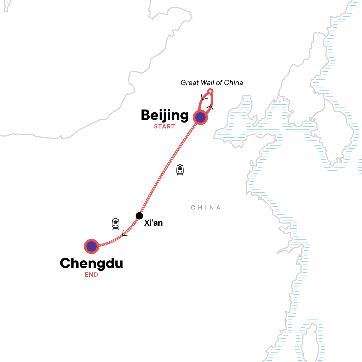 Map for China: Cultural Sites & Epic Cities