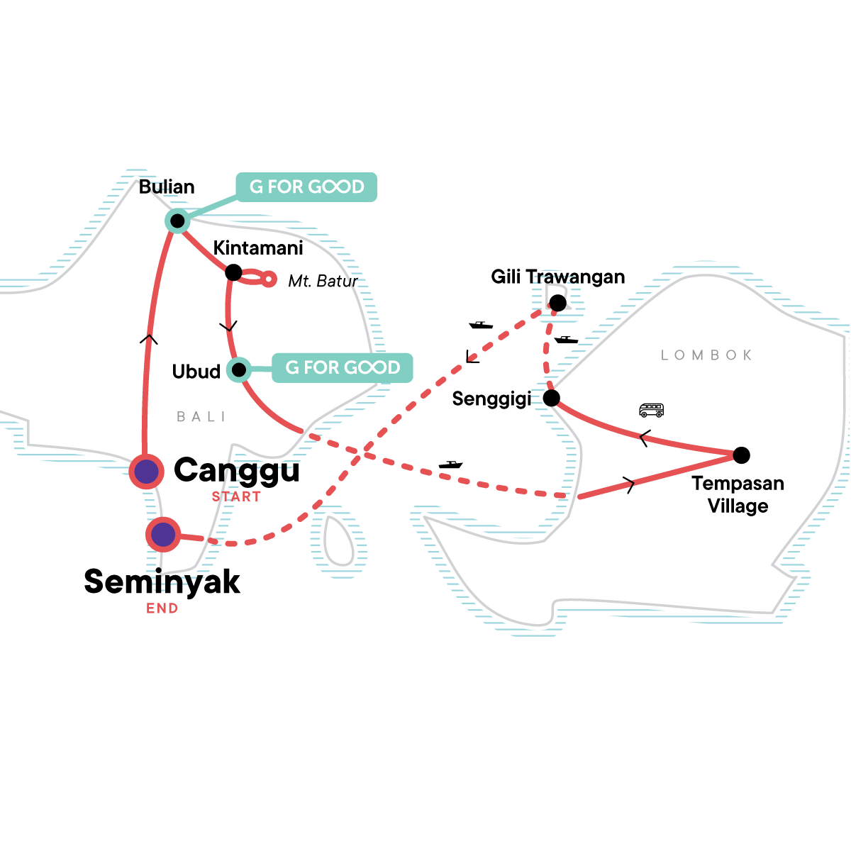 Map for Bali & Beyond: The Perfect Island Loop