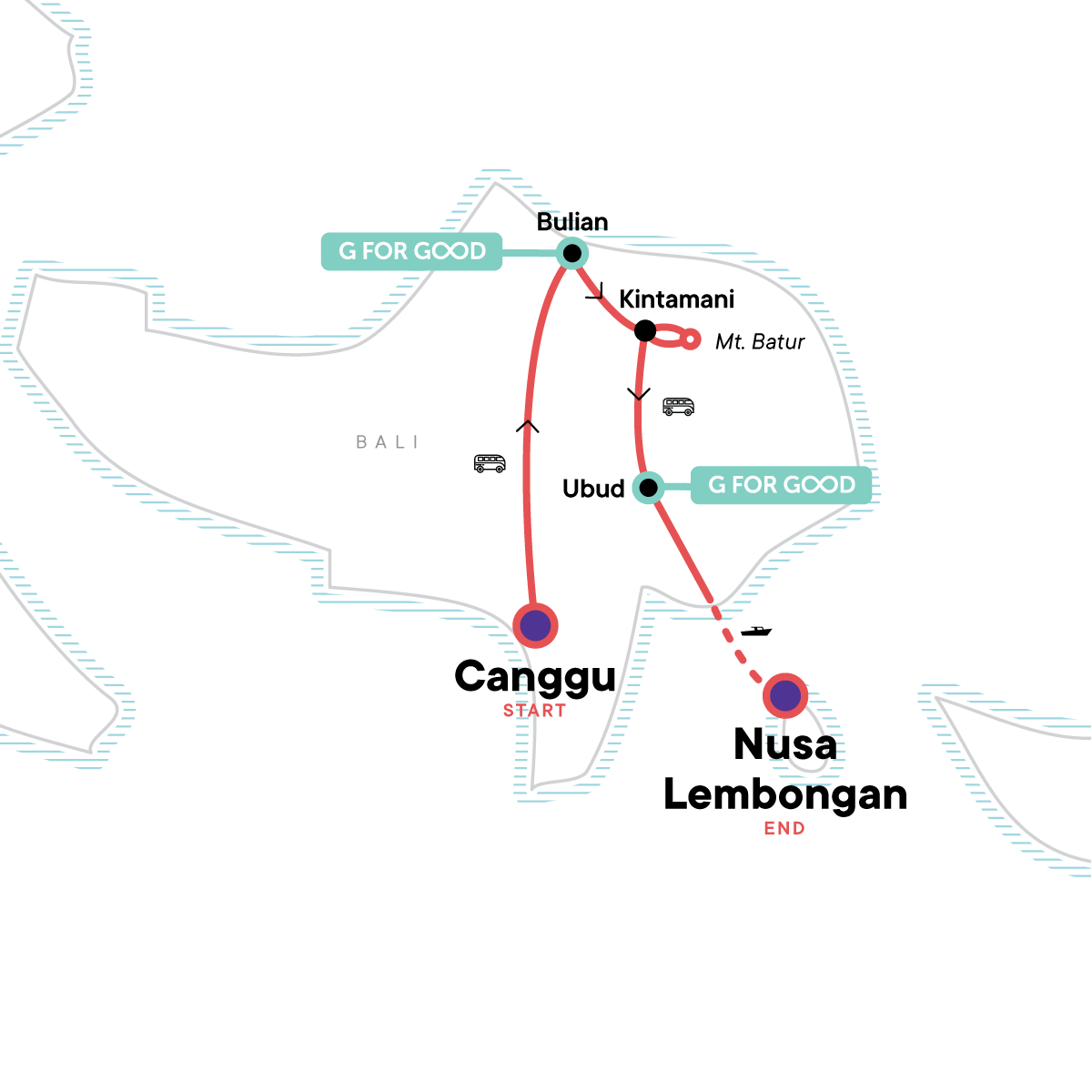 Map for Bali to Lembongan: Island Hopping Bliss