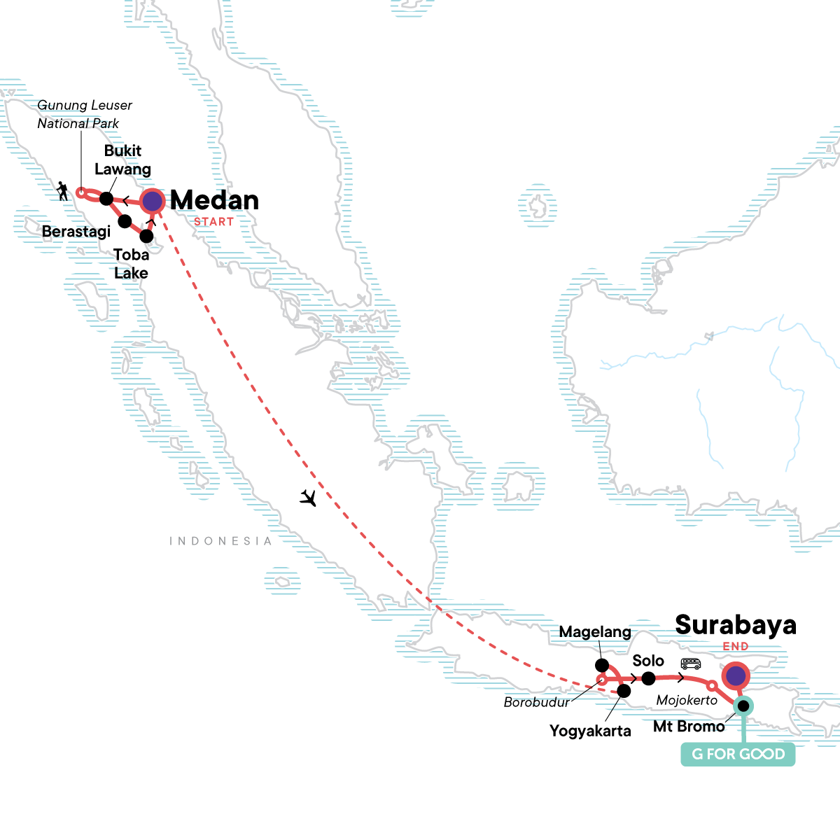 Map for Highlights of Java & Sumatra
