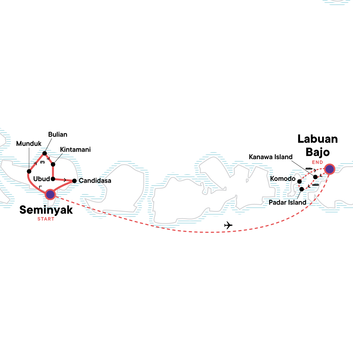 Map for Indonesia: Bali & Komodo Island
