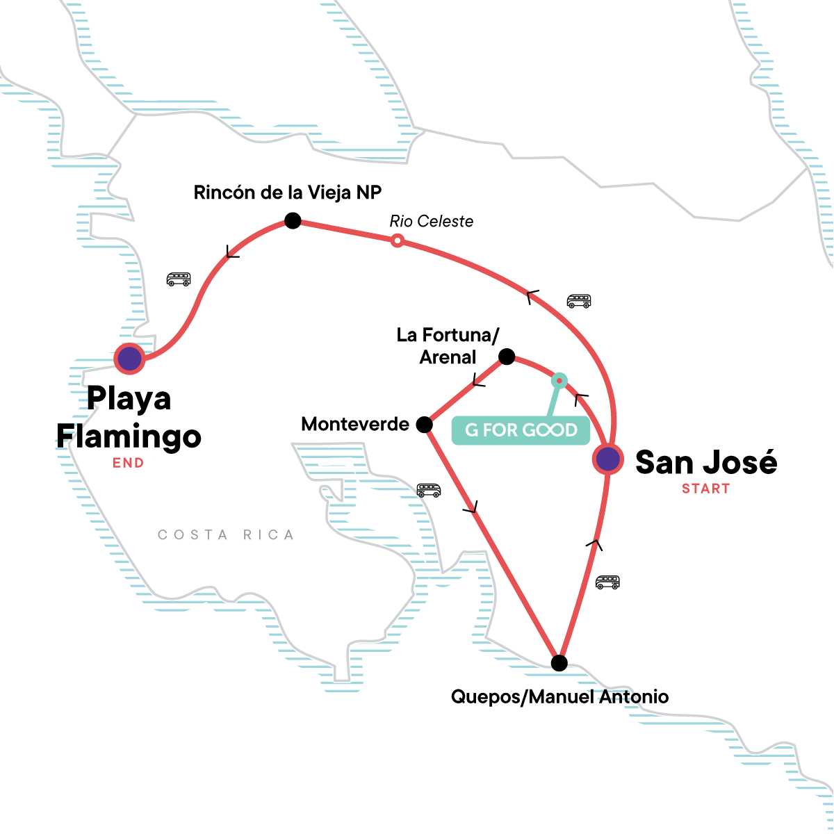 Map for Costa Rica: Wildlife, National Parks & Hidden Gems of the Northwest