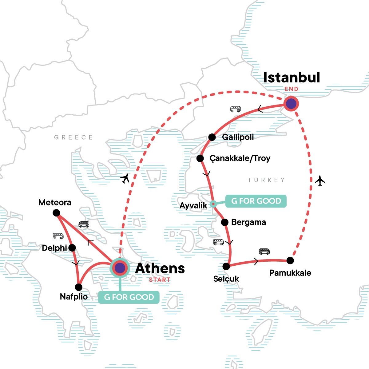 Map for The Best of Greece & Turkey