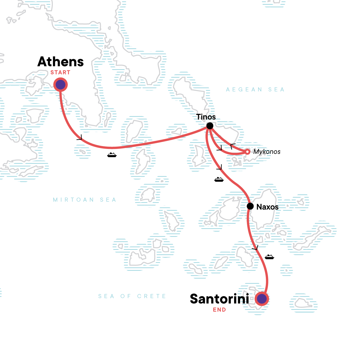 Map for Highlights of the Greek Islands