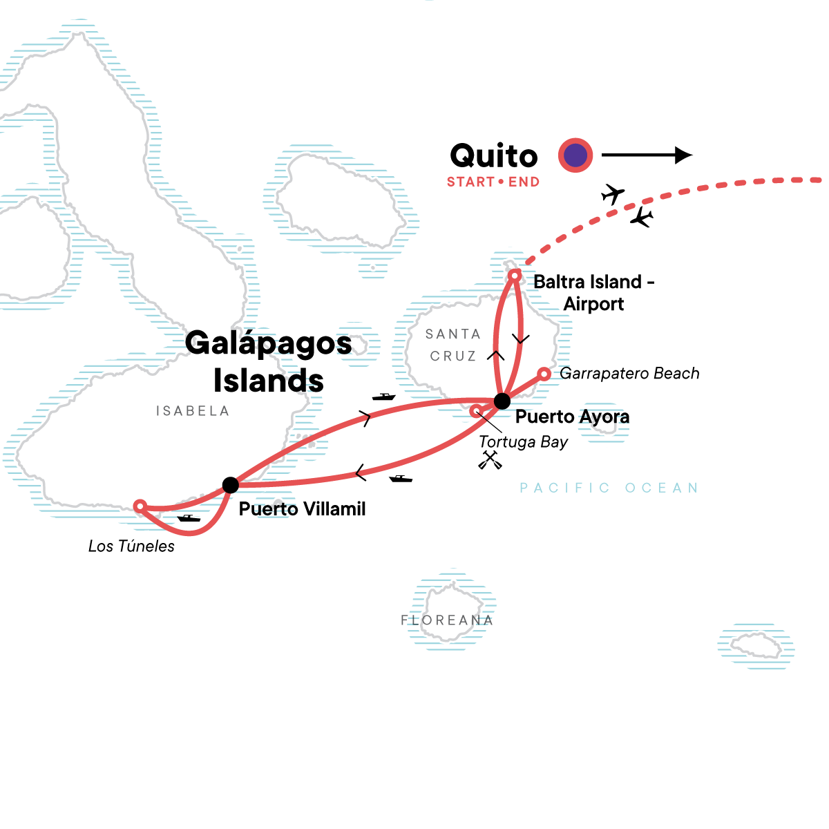 Map for The Galapagos: Wildlife of Santa Cruz & Isabela Islands