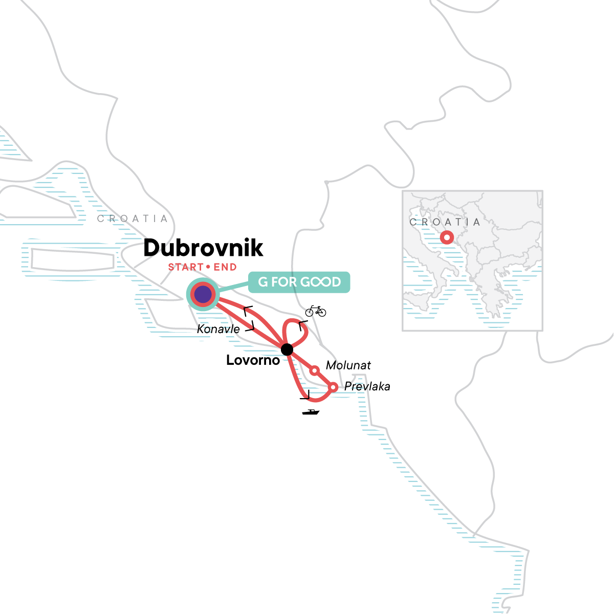 Map for Local Living Croatia – Southern Dalmatia