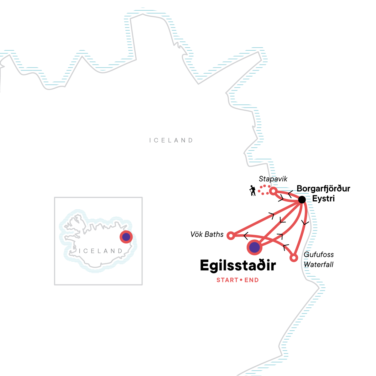 Map for Local Living Iceland— Bakkagerði