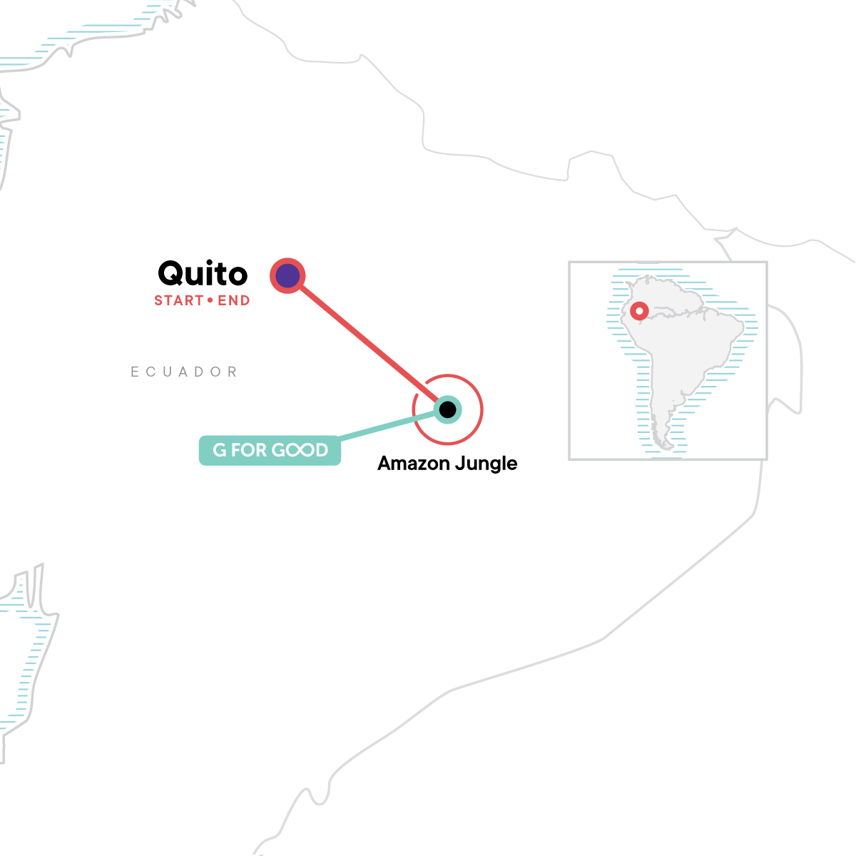 Map for Local Living Ecuador—Amazon Jungle