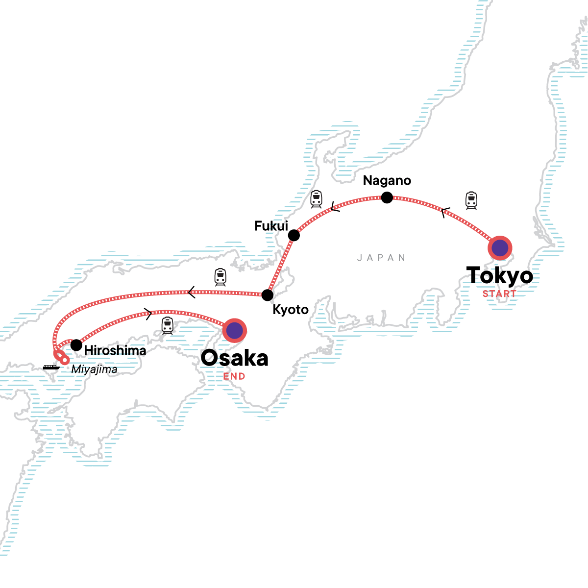Map for Solo-ish Japan