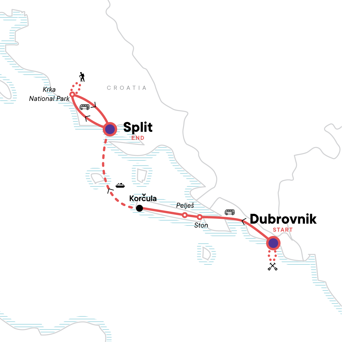 Map for Solo-ish Croatia