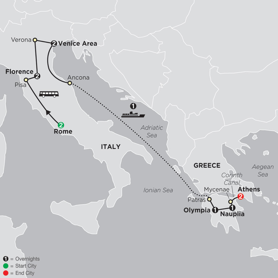 Italy & Greece 2019 12 days from Rome to Athens