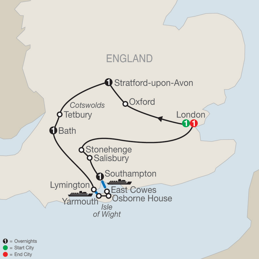 tourist map of southern england