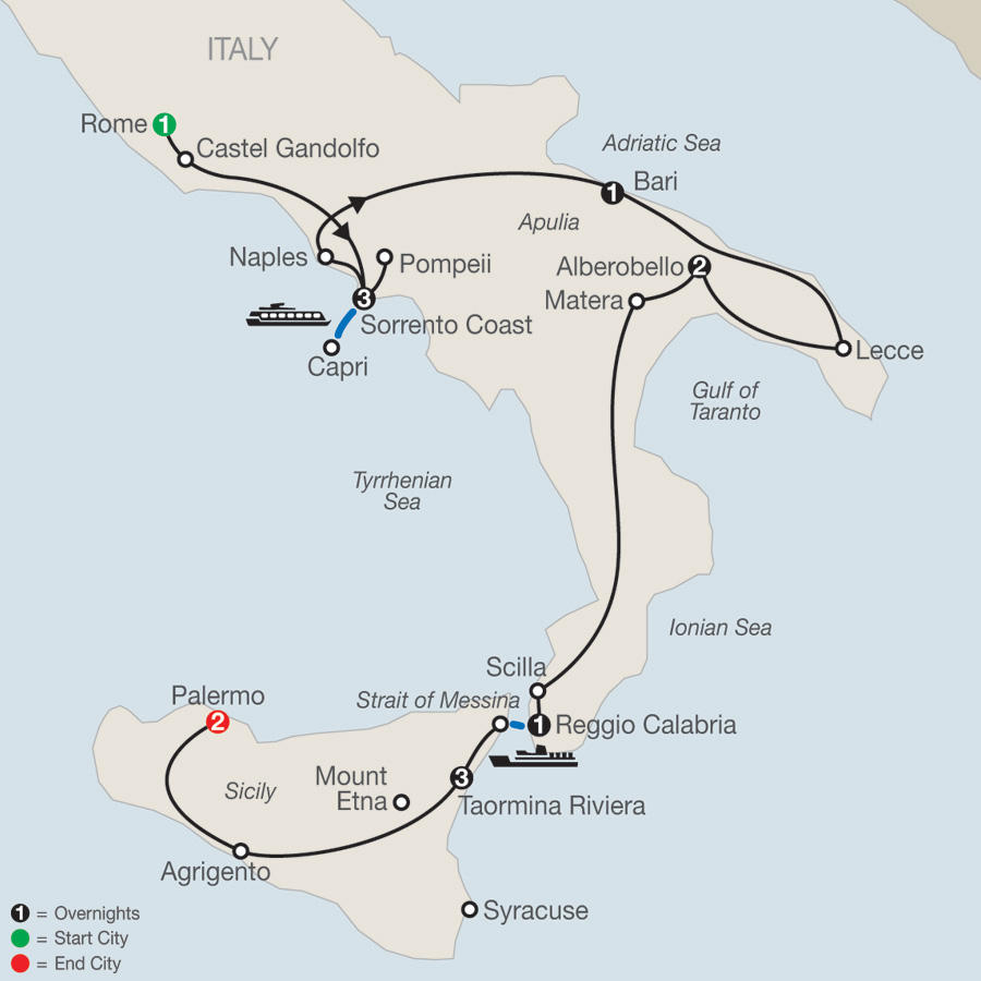 Highlights of Sicily & Southern Italy 2019 14 days from Rome to