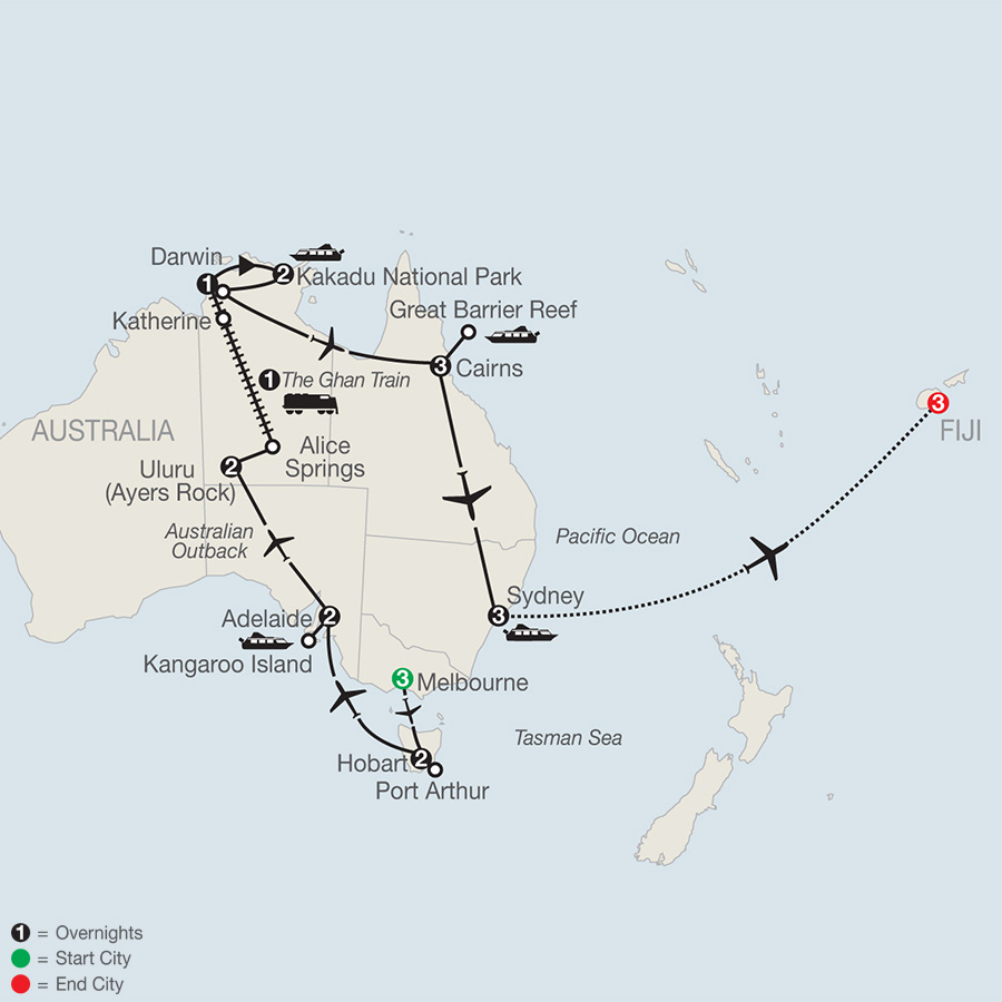 Exploring Australia with Fiji 2019 - 23 days from Melbourne to Nadi ...