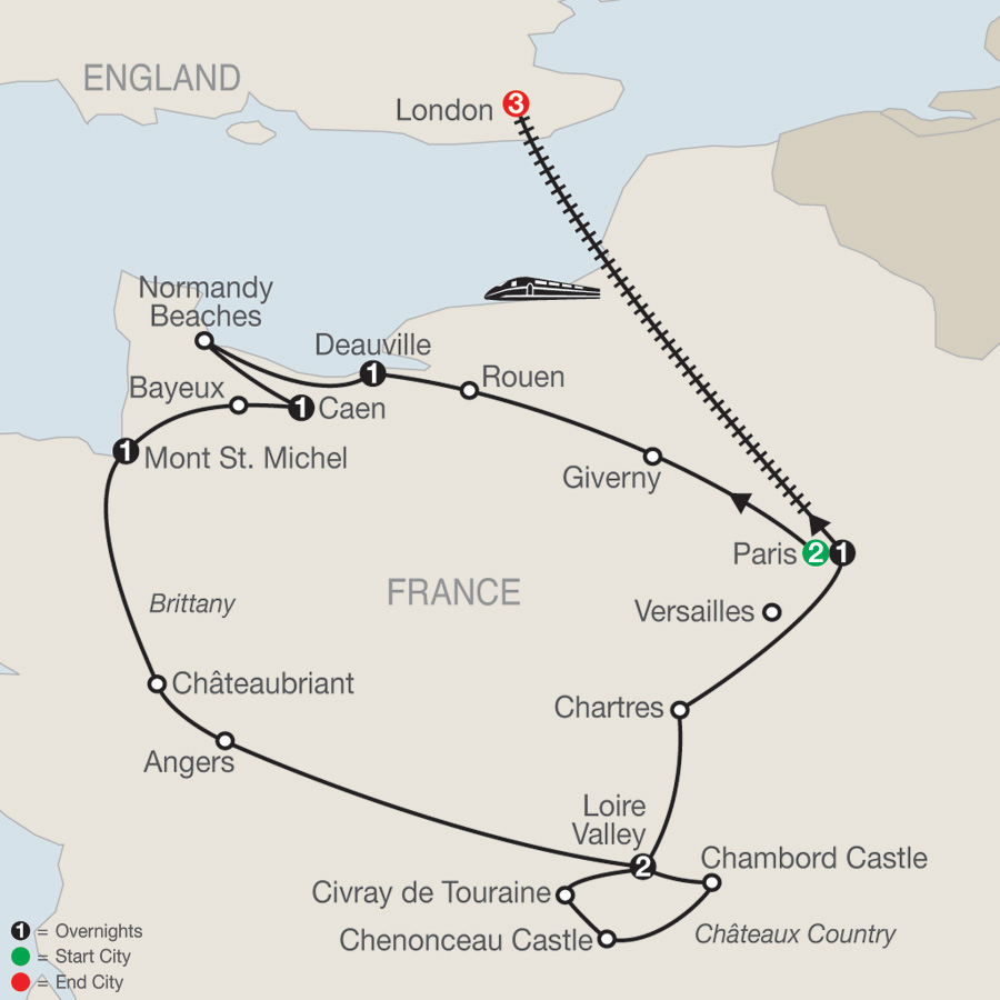 travel from london to normandy