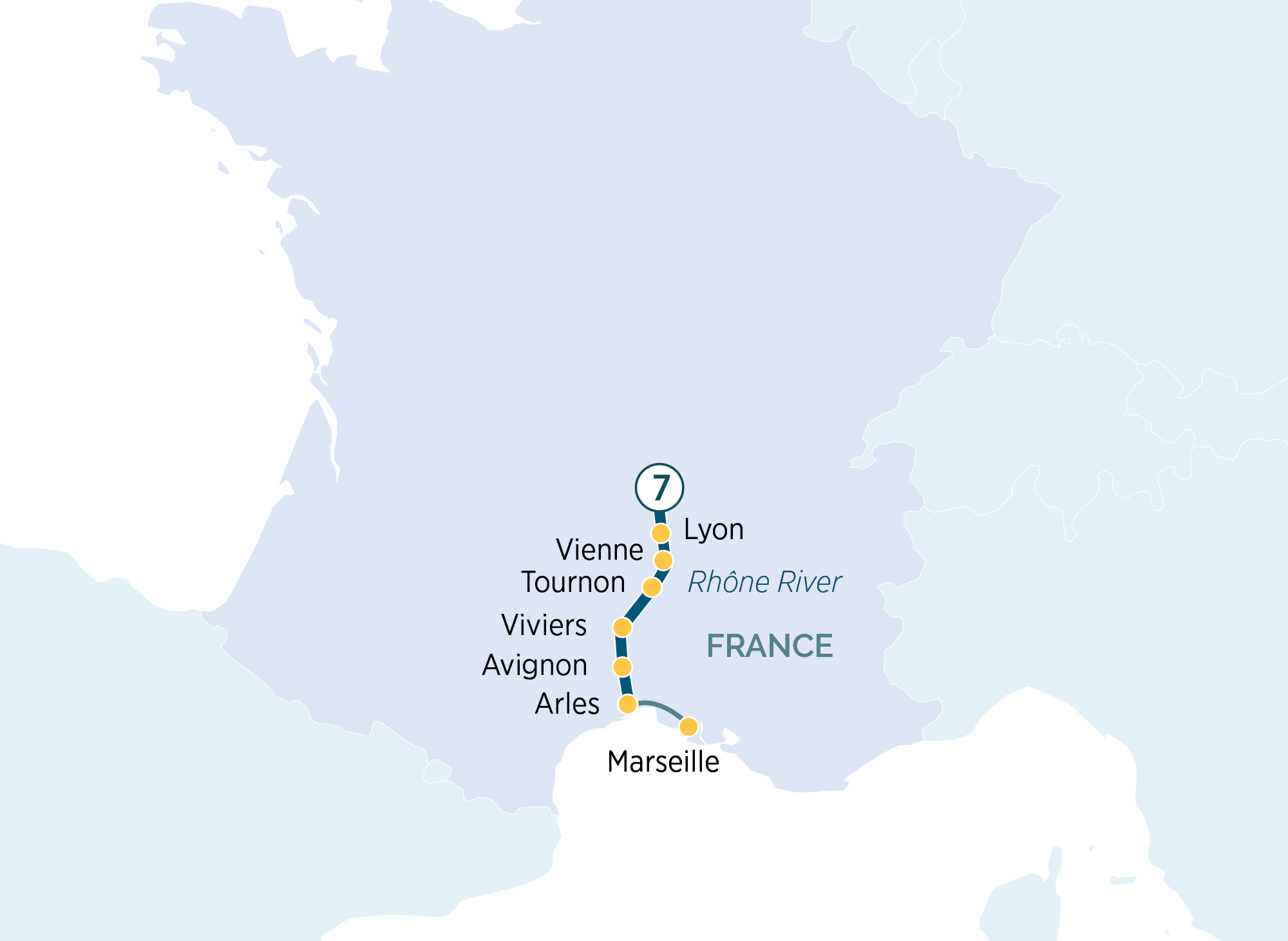 Map for Festive Sensations of Lyon & Provence