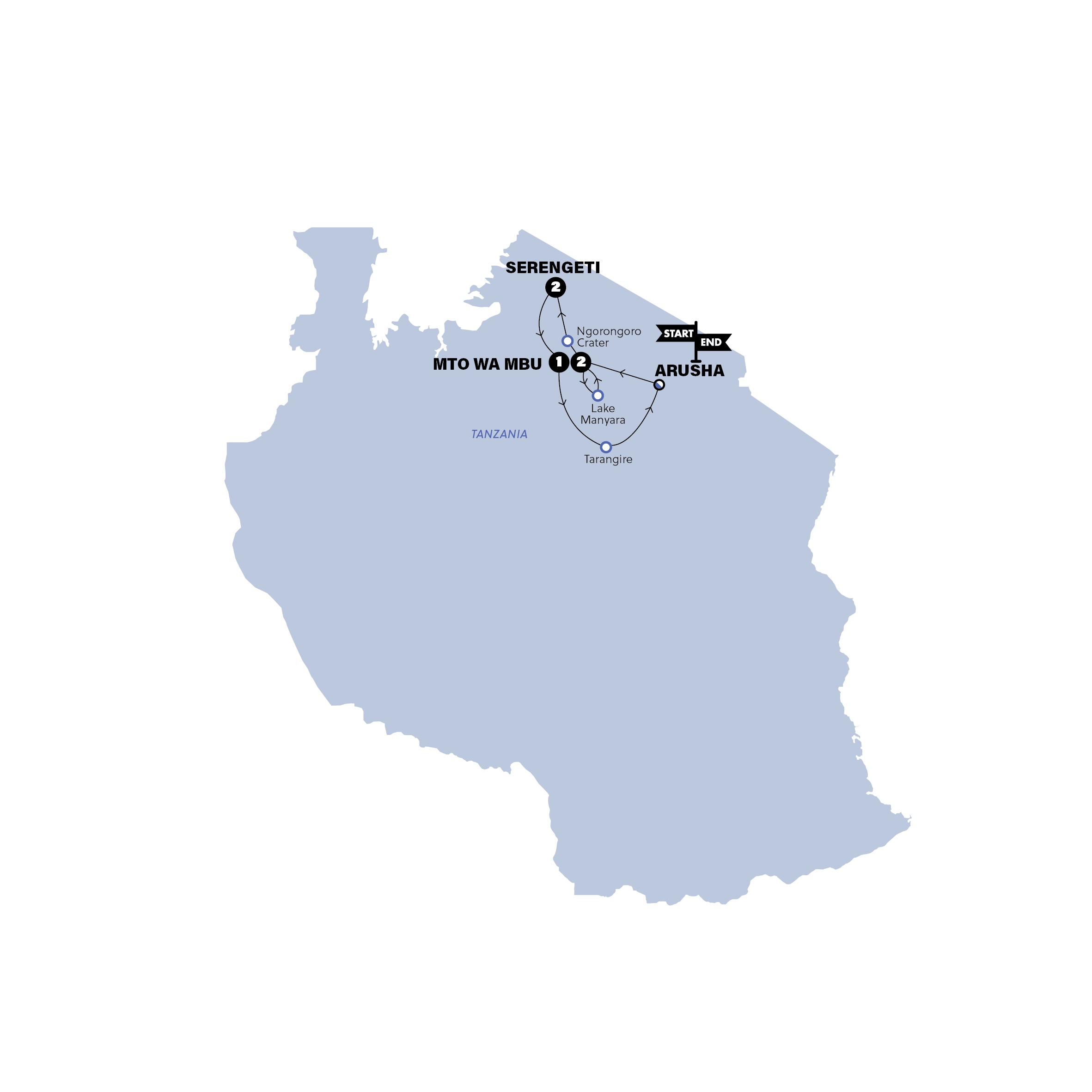 Map for Tanzania Adventure | 2026
