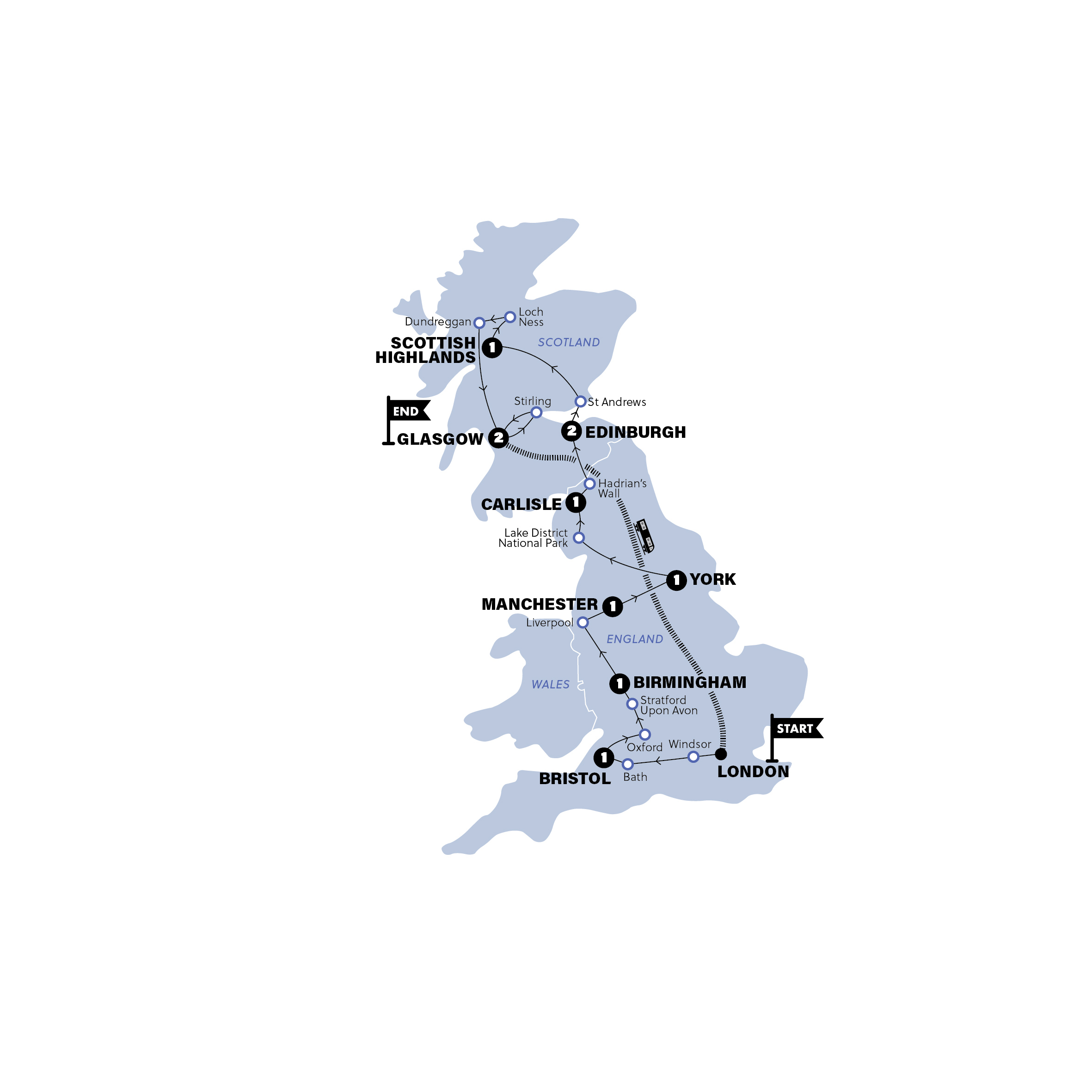 Map for England & Scotland | Classic | End London | | 2027