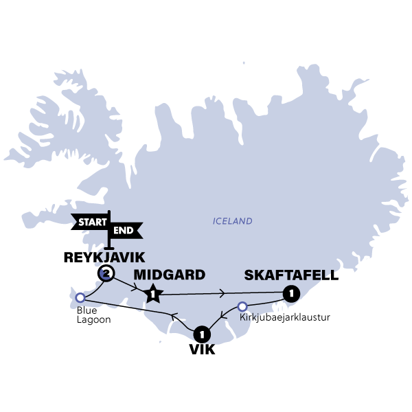 Map for Iceland Fire & Ice | Classic | Until 3 Mar '27 | | Multiple Room Share