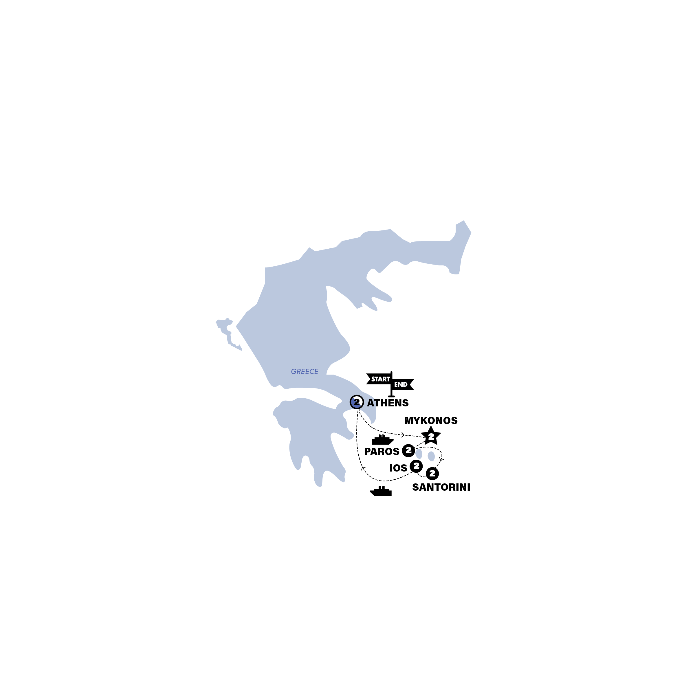 Map for Greek Island Hopping | | 2026
