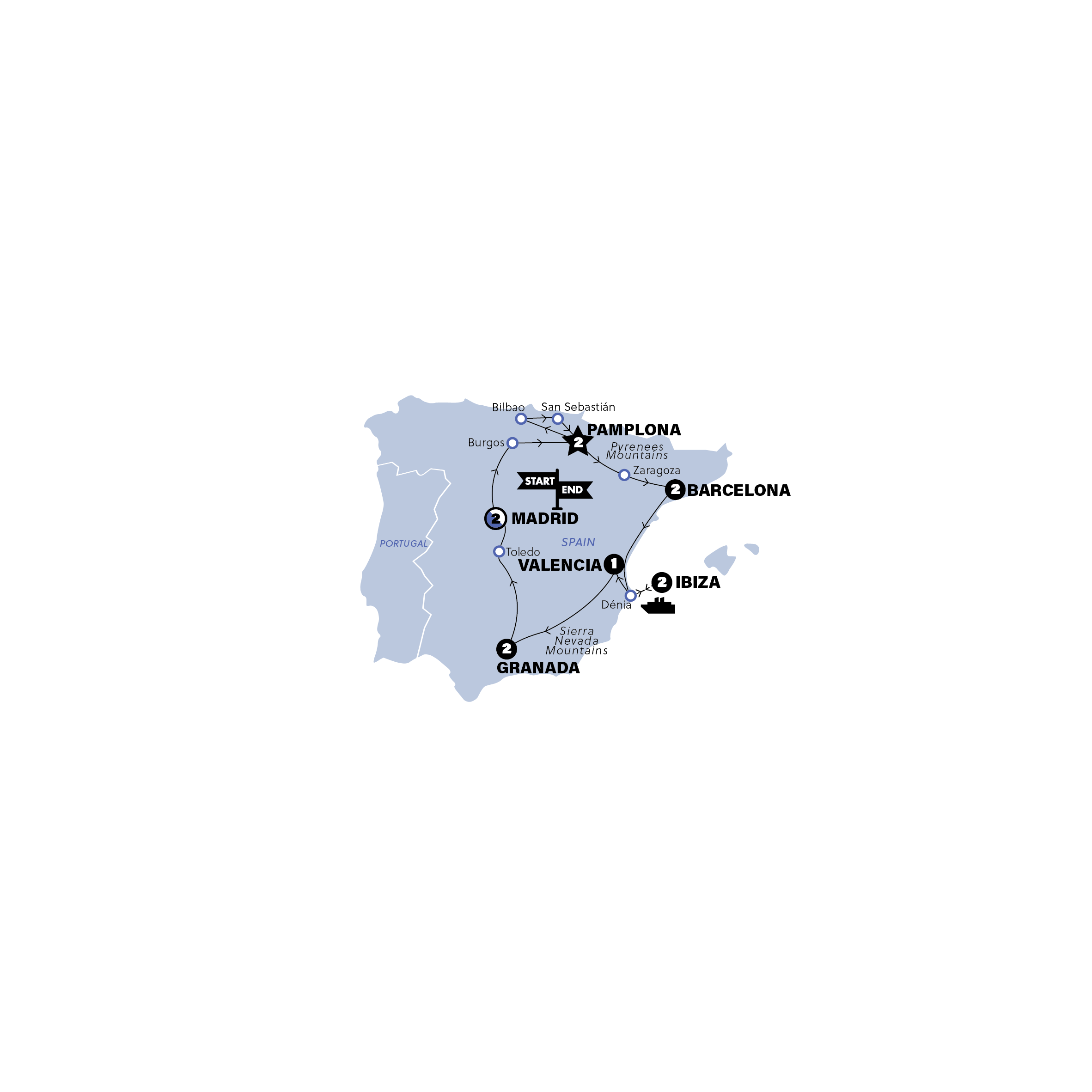 Map for Best of Spain | Age 27-35 | | 2026