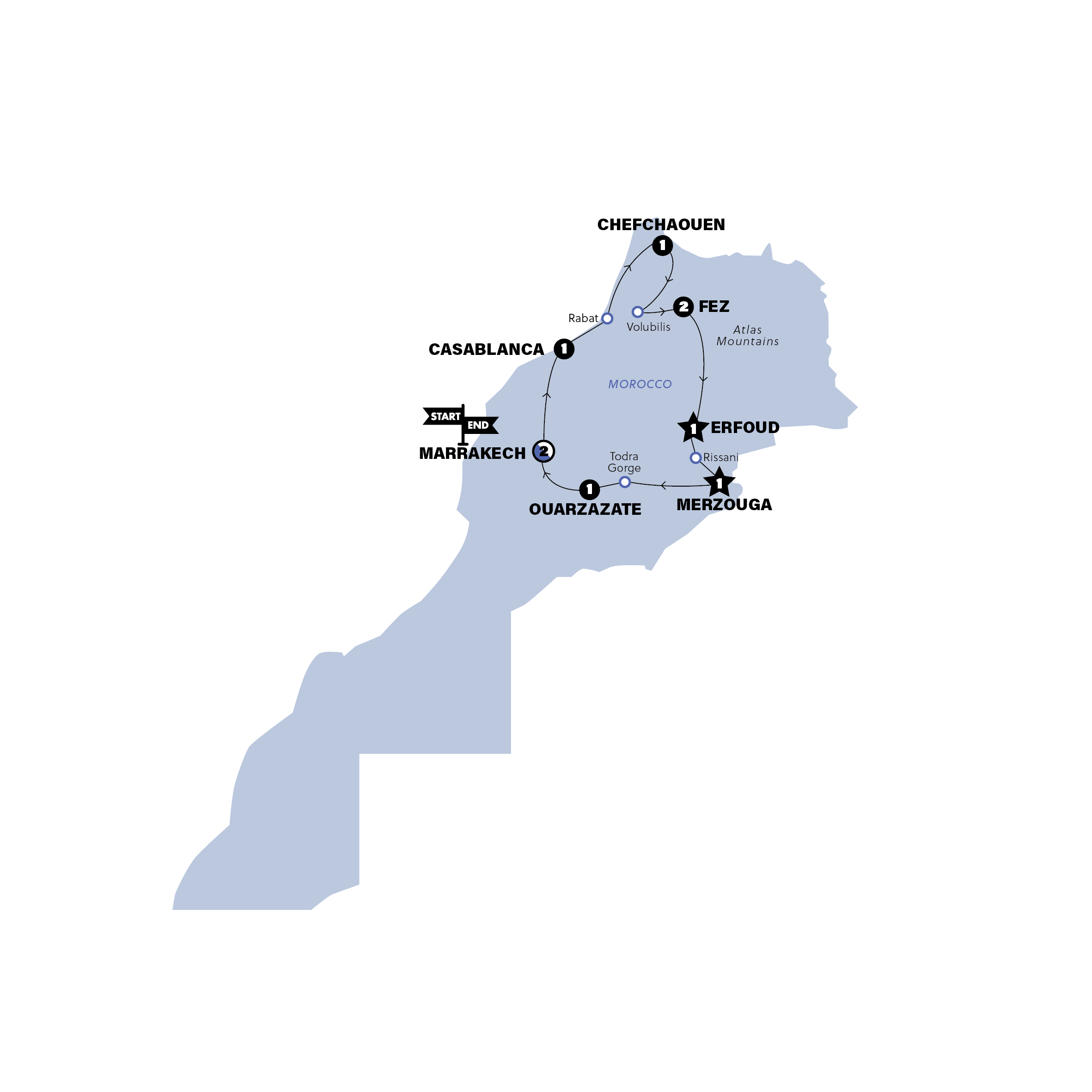 Map for Moroccan Adventure | Age 27 - 35 |