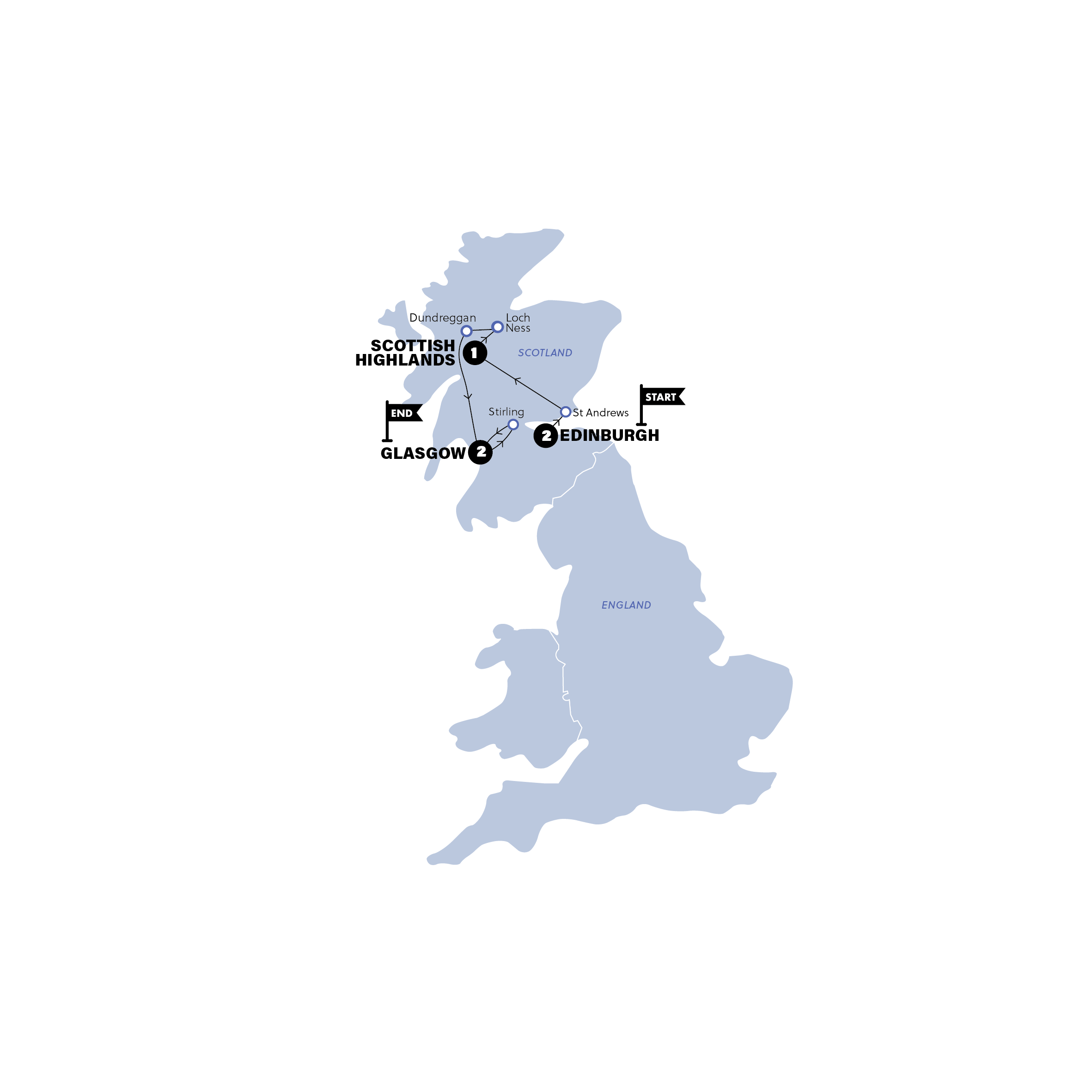 Map for Scotland in a Week | Age 27-35 |