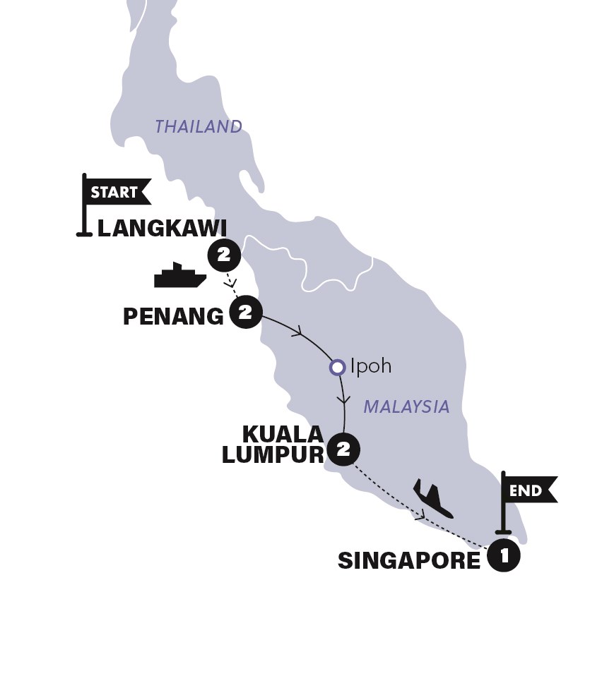 Map for Malaysia and Singapore Highlights | 2027/2028