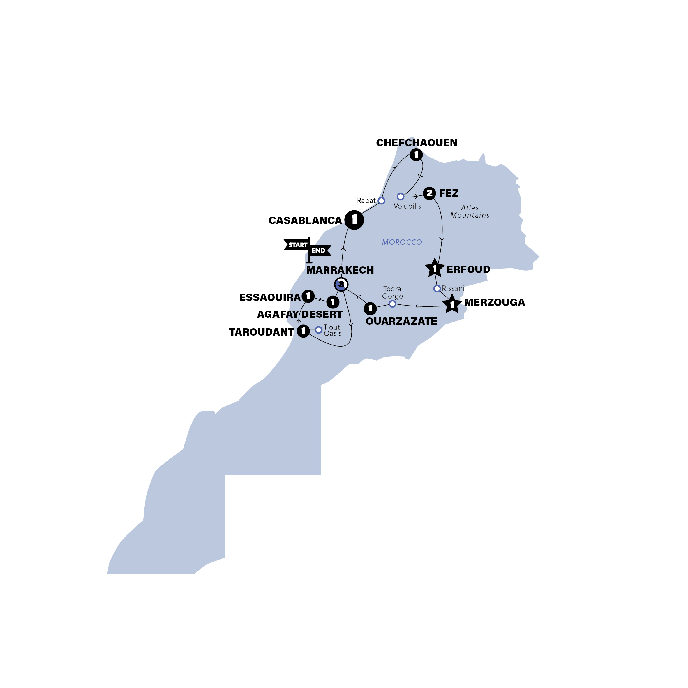 Map for Best of Morocco | /2027