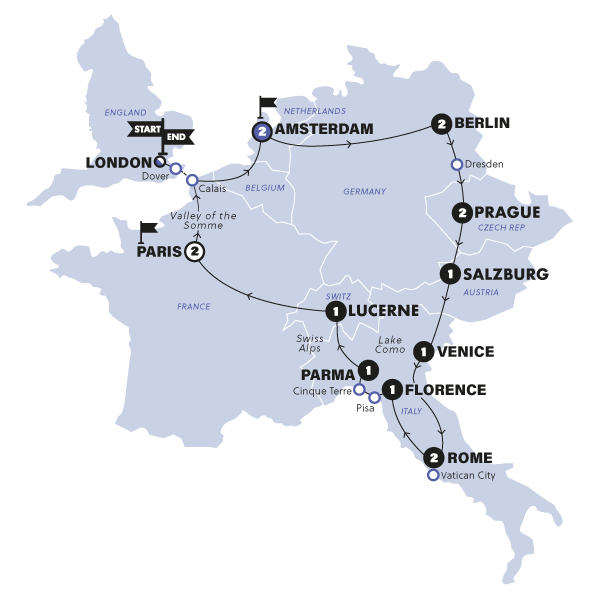 Map for European Encounter | Start London | Classic | | 2025/2026