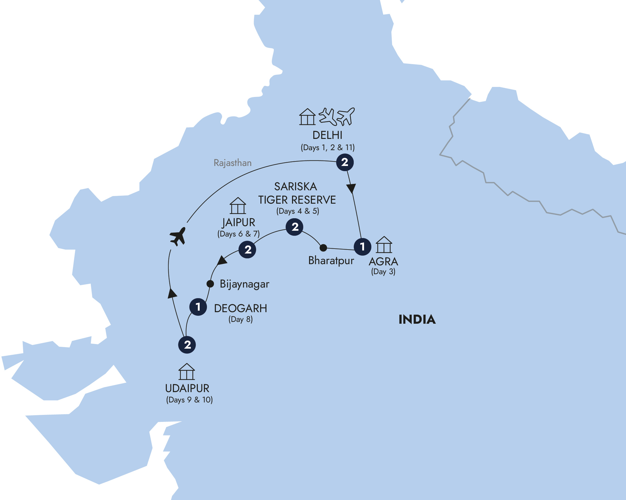 Map for Classic India with Tiger Reserve