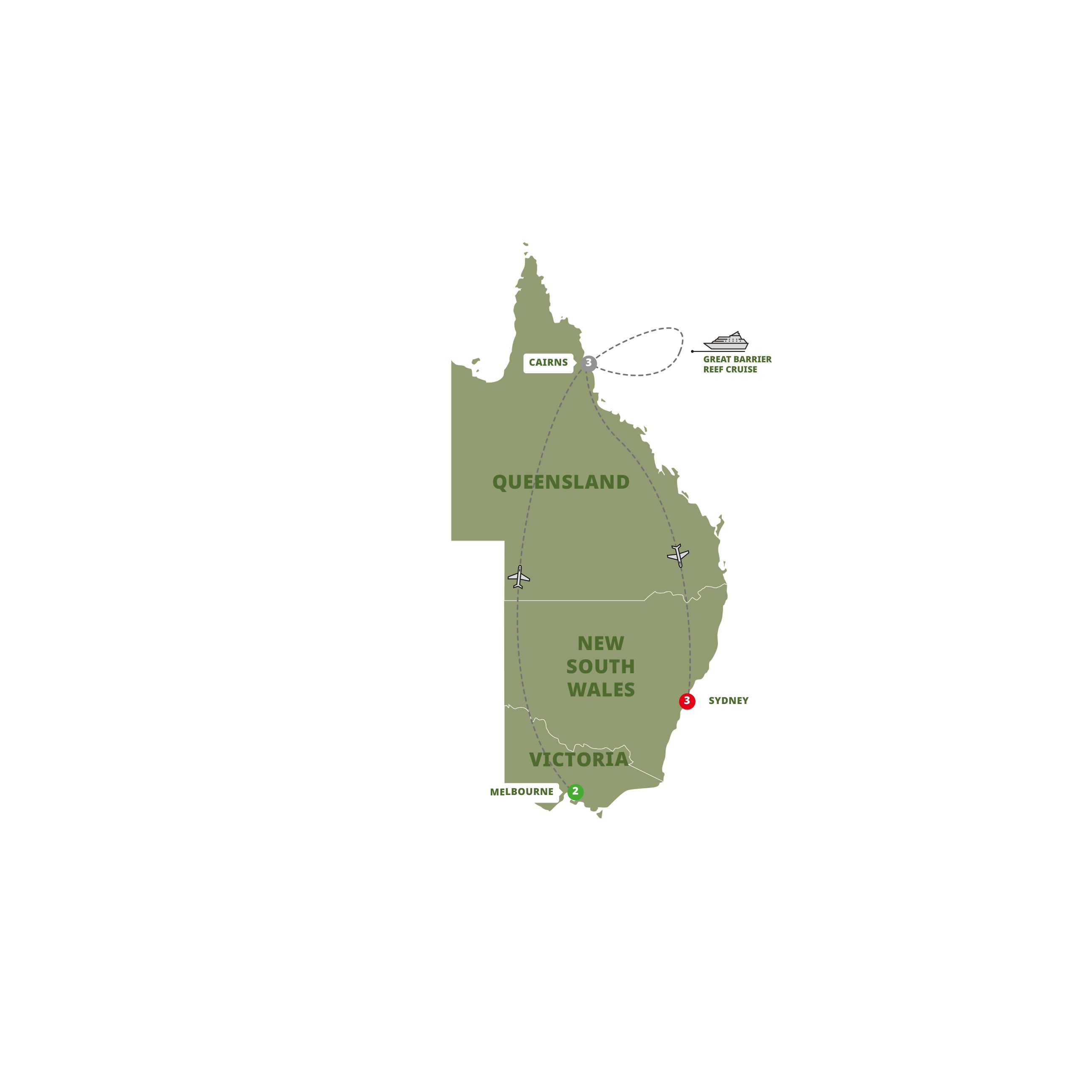 Map for Contrasts of Australia