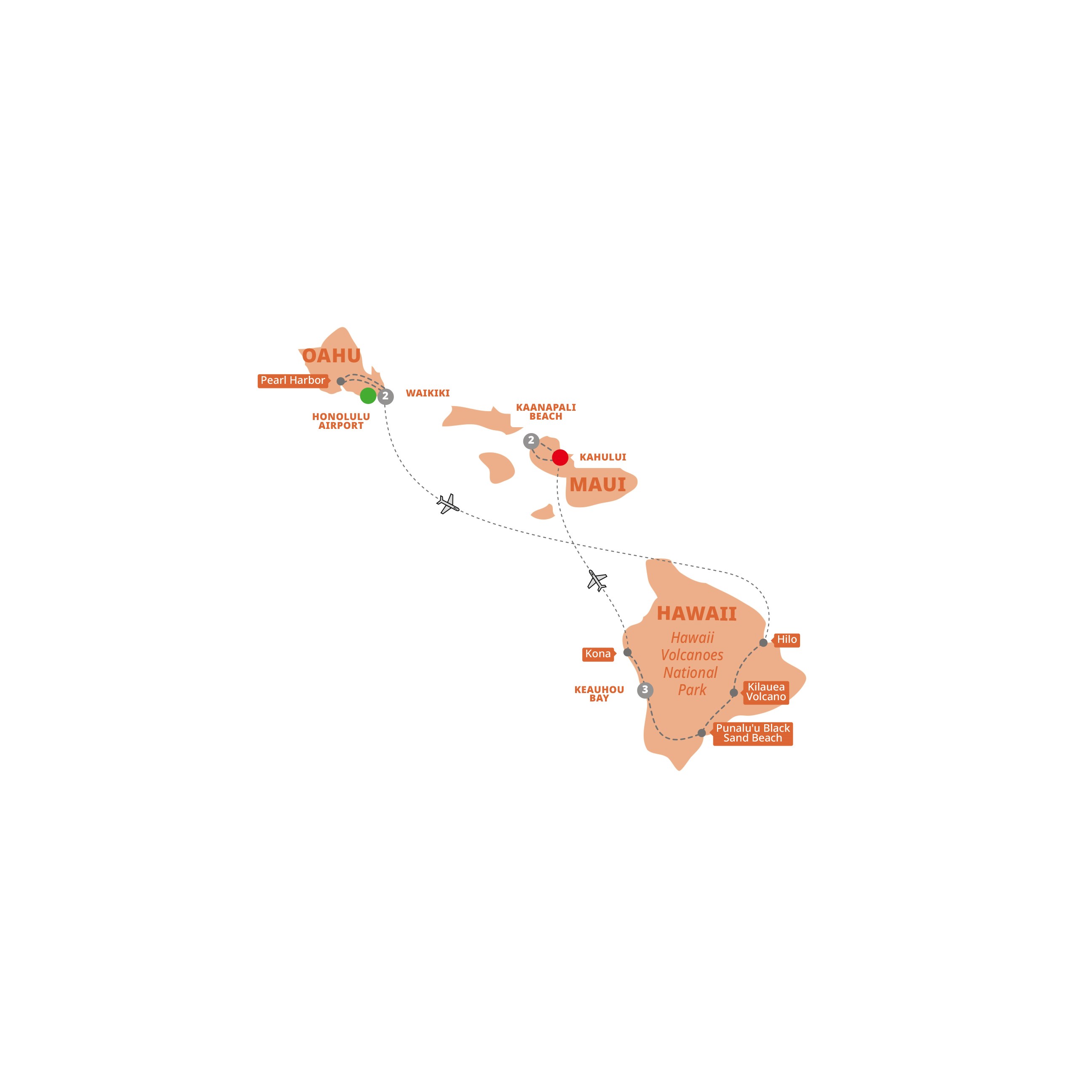 Map for Hawaiian Explorer Moderate