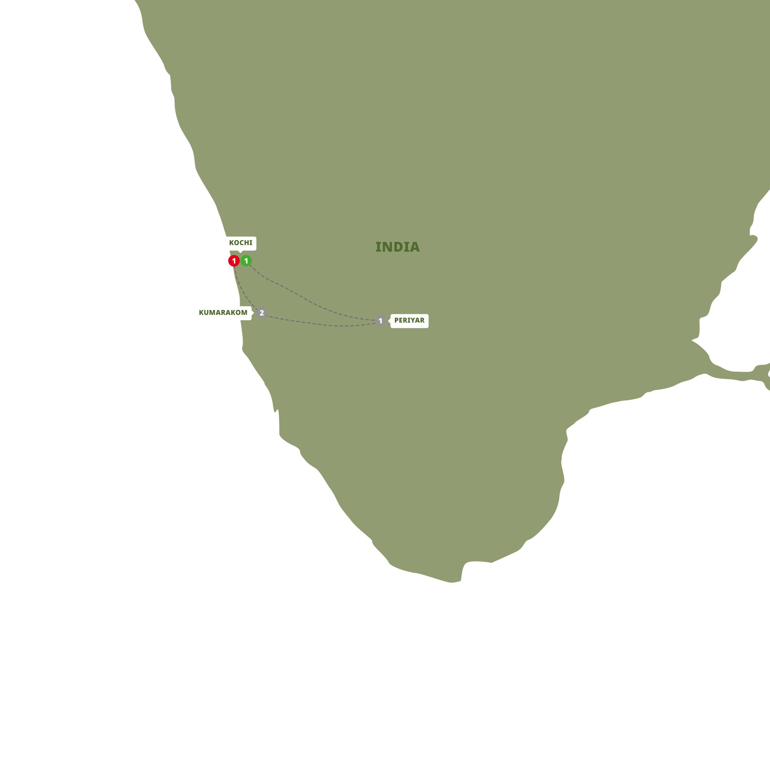 Map for Captivating Kerala