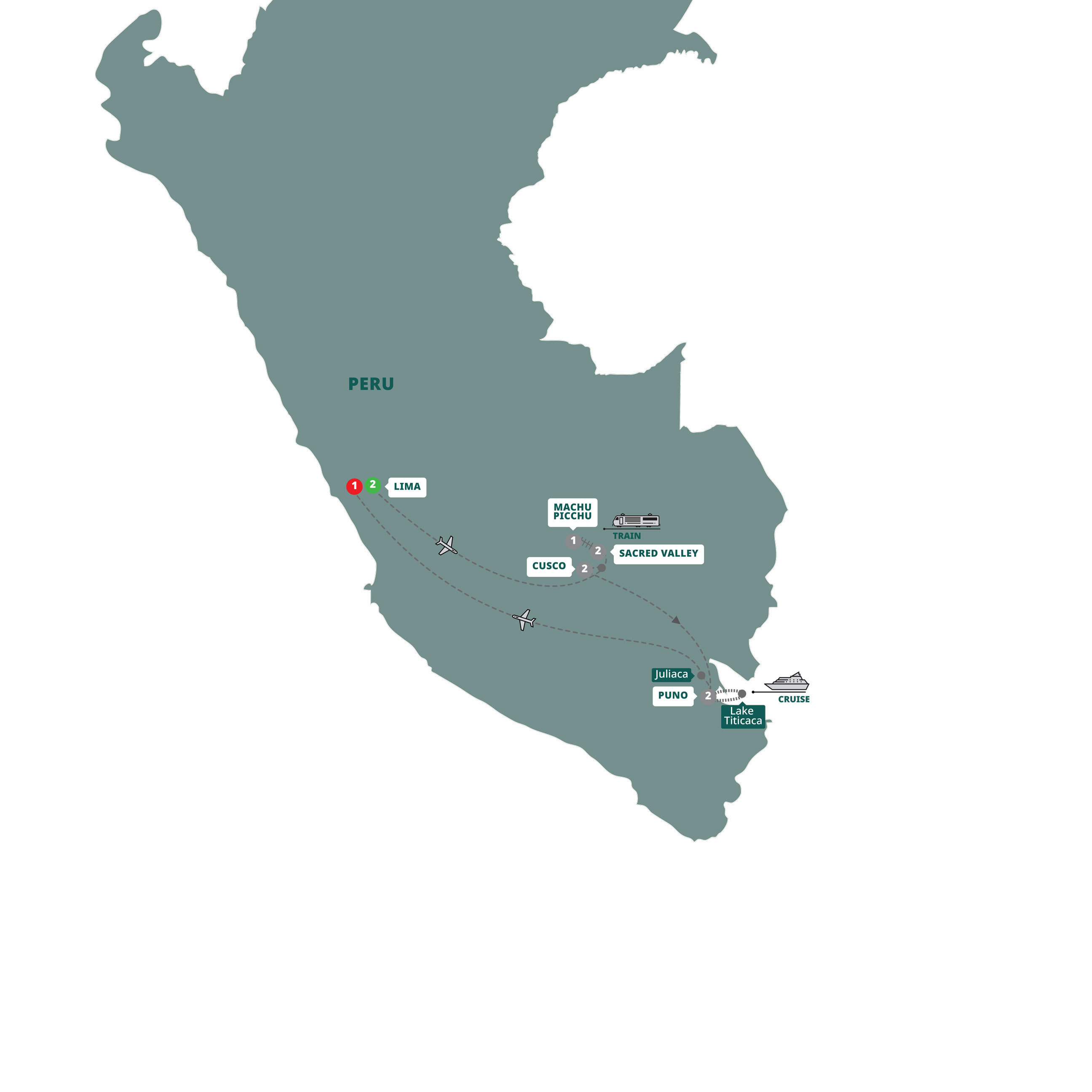 Map for In the Footsteps of the Incas