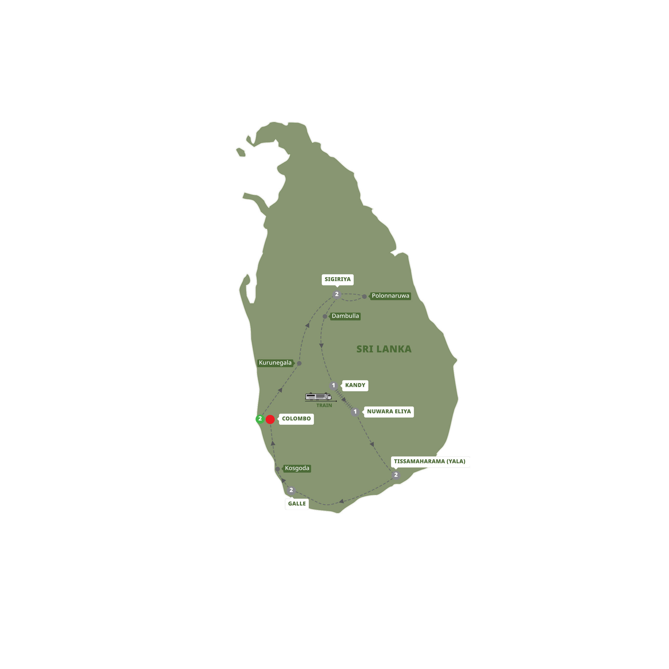 Map for Best of Sri Lanka