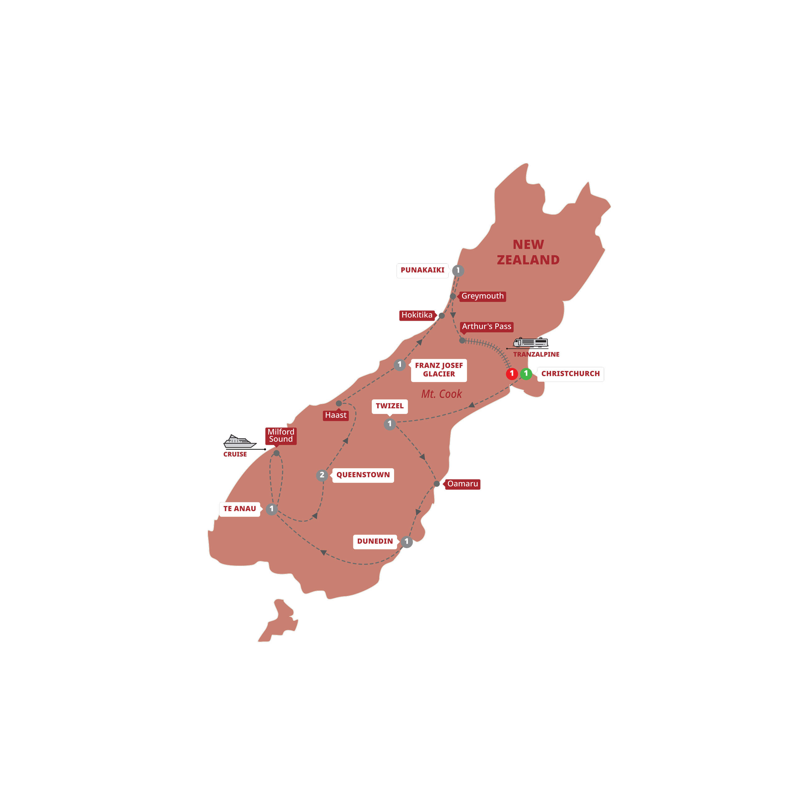 Map for Southern Spectacular